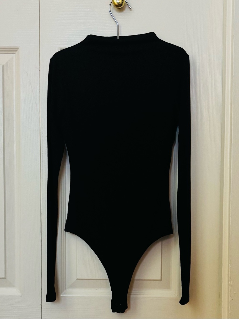 Black Long-Sleeve Mock Turtleneck Bodysuit Naked Wardrobe Naked Collection XS